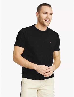 Tommy Hilfiger Essential Solid T-Shirt T-Shirts Black | 8564-QODTV