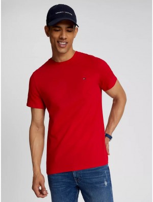 Tommy Hilfiger Essential Solid T-Shirt T-Shirts Primary Red | 9460-AHEFN
