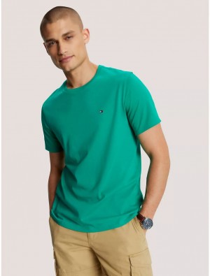 Tommy Hilfiger Essential Solid T-Shirt T-Shirts Courtside Green | 6543-OXZQK