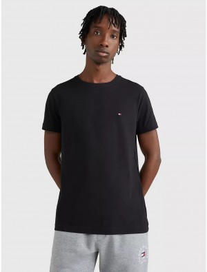 Tommy Hilfiger Extra Slim Fit Premium T-Shirt T-Shirts Black | 6904-LYQUN