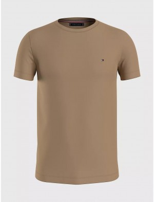 Tommy Hilfiger Extra Slim Fit Premium T-Shirt T-Shirts Classic Khaki | 4738-UNKYT
