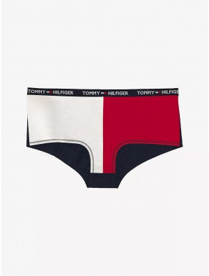 Tommy Hilfiger Flag Boy Short Panties Navy | 3827-FEURZ