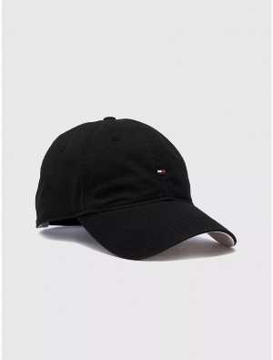 Tommy Hilfiger Flag Cap Hats Black | 1246-DPSAZ