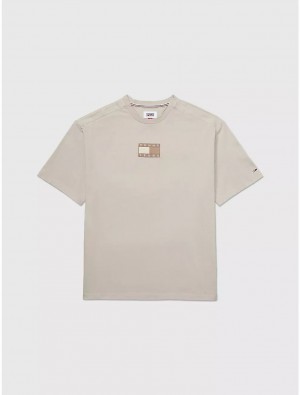 Tommy Hilfiger Flag Graphic T-Shirt Tops Fresh Clay | 9501-ZSHYD