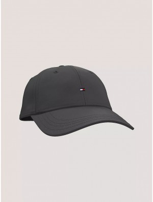 Tommy Hilfiger Flag Logo Baseball Cap Hats Dark Grey | 3751-JOMCV