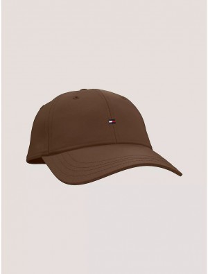 Tommy Hilfiger Flag Logo Baseball Cap Hats Brown | 0169-BCJZI