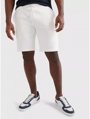 Tommy Hilfiger Flag Logo Sweatshort Pants & Shorts Fresh White | 4185-BCEHL