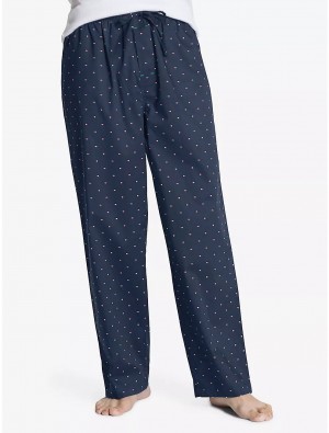 Tommy Hilfiger Flag Print Sleep Pant Bottoms Dark Navy | 4539-HVQBI