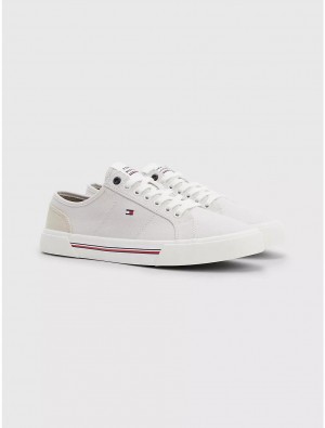 Tommy Hilfiger Flag Sneaker Shoes Stone | 4627-NAXQV