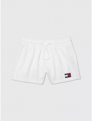 Tommy Hilfiger Flag Sweatshort Bottoms Fresh White | 5730-TYSIO