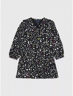 Tommy Hilfiger Floral Print Dress Dresses & Skirts Dark Sable Multi | 0926-WAROE