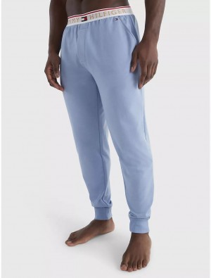 Tommy Hilfiger French Terry Lounge Jogger Bottoms Light Blue | 4897-DVCXL