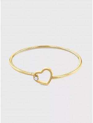 Tommy Hilfiger Gold-Tone Heart Bracelet Jewelry Gold | 8192-PFWRJ