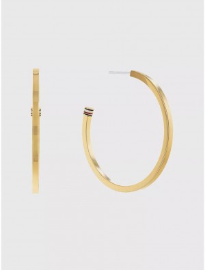 Tommy Hilfiger Gold-Tone Hoop Earring Jewelry Gold | 3458-JKVEL