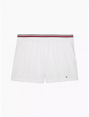 Tommy Hilfiger High Waisted Short Bottoms Bright White | 9247-DFIGT