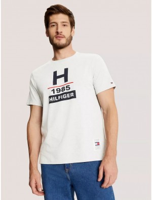 Tommy Hilfiger Hilfiger 85 T-Shirt T-Shirts Optic White | 9457-UGLAC