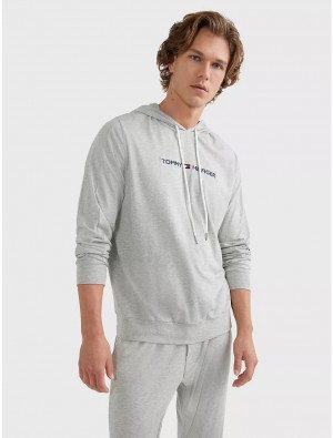 Tommy Hilfiger Hilfiger Lounge Hoodie Sleepwear Grey Heather | 7024-XLJHG