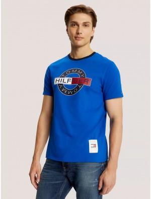 Tommy Hilfiger Hilfiger Metro Logo T-Shirt T-Shirts Surf The Web | 4630-JDUKZ