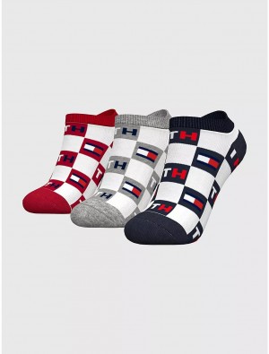 Tommy Hilfiger Kids' Ankle Sock 3-Pack Socks Cobalt Sapphire/MULTI | 9250-XYACE