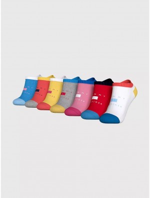 Tommy Hilfiger Kids' Ankle Sock 7-Pack Socks Classic White/Multi | 4360-PWCJY