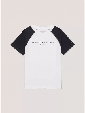 Tommy Hilfiger Kids' Baseball T-Shirt T-Shirts Fresh White | 4391-FGMZD