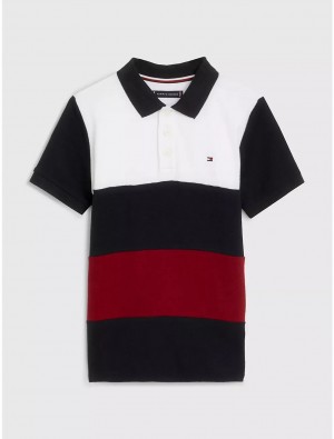 Tommy Hilfiger Kids' Colorblock Polo Polos Red / White / Blue | 9571-OAJDV