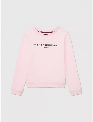 Tommy Hilfiger Kids' Embroidered Tommy Logo Sweatshirt Sweatshirts & Sweaters Ballerina | 6937-CHUVT