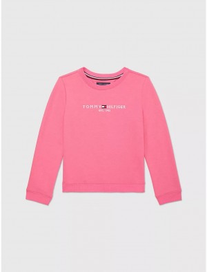 Tommy Hilfiger Kids' Embroidered Tommy Logo Sweatshirt Sweatshirts & Sweaters Coral Berry | 5782-XWPUA