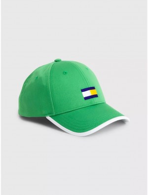 Tommy Hilfiger Kids' Flag Cap Hats Coastal Green | 0579-LWUJH