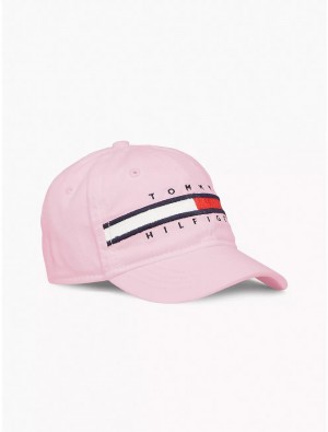 Tommy Hilfiger Kids' Flag Stripe Logo Baseball Cap Hats Blushing Bride | 8417-ONZWX