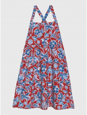 Tommy Hilfiger Kids' Island Print Dress Dresses & Skirts Primary Red | 9174-QBLUN