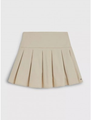 Tommy Hilfiger Kids' Pleated Skirt Dresses & Skirts Classic Beige | 1425-DBTXG