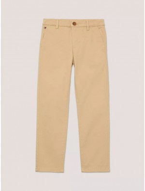 Tommy Hilfiger Kids' Solid Chino Pant Pants Travertine | 7598-GJEXD