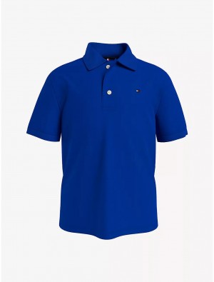 Tommy Hilfiger Kids' Solid Stretch Polo Polos Blue River Fog | 9240-DWGOJ