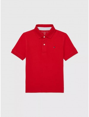 Tommy Hilfiger Kids' Solid Stretch Polo Polos Primary Red | 6902-KUCPM