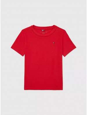 Tommy Hilfiger Kids' Solid T-Shirt T-Shirts Primary Red | 3169-BZMXL