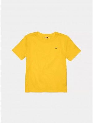 Tommy Hilfiger Kids' Solid T-Shirt T-Shirts Golden Rod | 9065-GXNMJ