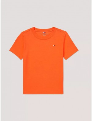 Tommy Hilfiger Kids' Solid T-Shirt T-Shirts Acid Orange | 0638-ZPATC