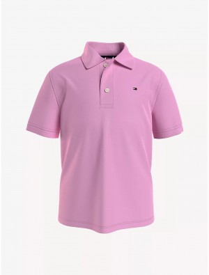 Tommy Hilfiger Kids' Stretch Cotton Polo Polos Sachet Pink | 1476-FWZVX