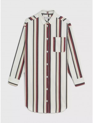 Tommy Hilfiger Kids' Stripe Shirtdress Dresses & Skirts Ivory / Red White Blue Stripe | 4587-TEWYL