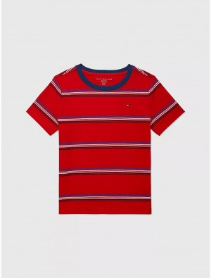 Tommy Hilfiger Kids' Stripe T-Shirt T-Shirts Blush Red | 9356-DCLYX