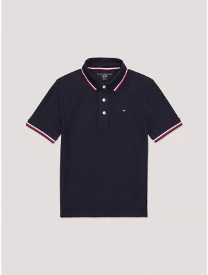 Tommy Hilfiger Kids' Tipped Polo Polos Desert Sky | 4751-SRKIN