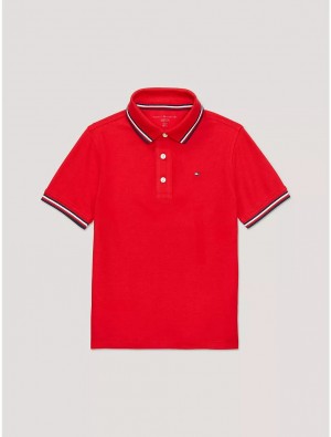 Tommy Hilfiger Kids' Tipped Polo Polos Primary Red | 4591-WSXMR