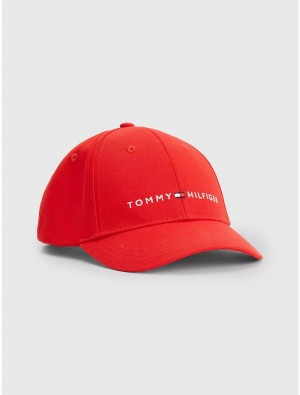 Tommy Hilfiger Kids' Tommy Logo Baseball Hat Hats Deep Crimson | 5173-HPYTL