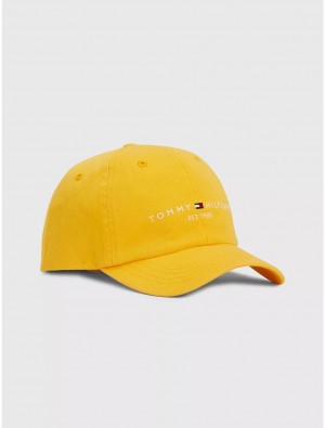 Tommy Hilfiger Kids' Tommy Logo Baseball Cap Hats Feather Gold | 0791-ALWUH