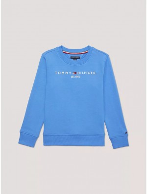 Tommy Hilfiger Kids' Tommy Logo Sweatshirt Sweatshirts & Sweaters Aegean Ocean | 3120-ATLKR