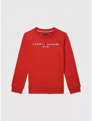 Tommy Hilfiger Kids' Tommy Logo Sweatshirt Sweatshirts & Sweaters Blush Red | 6271-RTENF