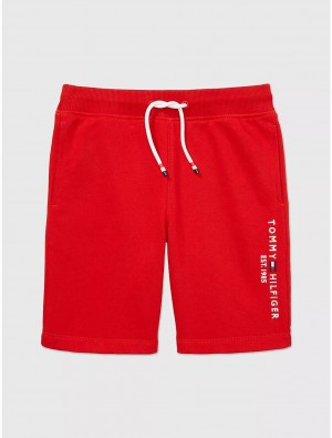 Tommy Hilfiger Kids' Tommy Logo Sweatshort Shorts Blush Red | 8714-QCPBZ