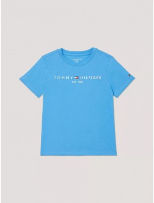 Tommy Hilfiger Kids' Tommy Logo T-Shirt T-Shirts Aegean Ocean | 6709-WXZDF