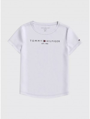 Tommy Hilfiger Kids' Tommy Logo T-Shirt T-Shirts Fresh White | 5029-PQYXN